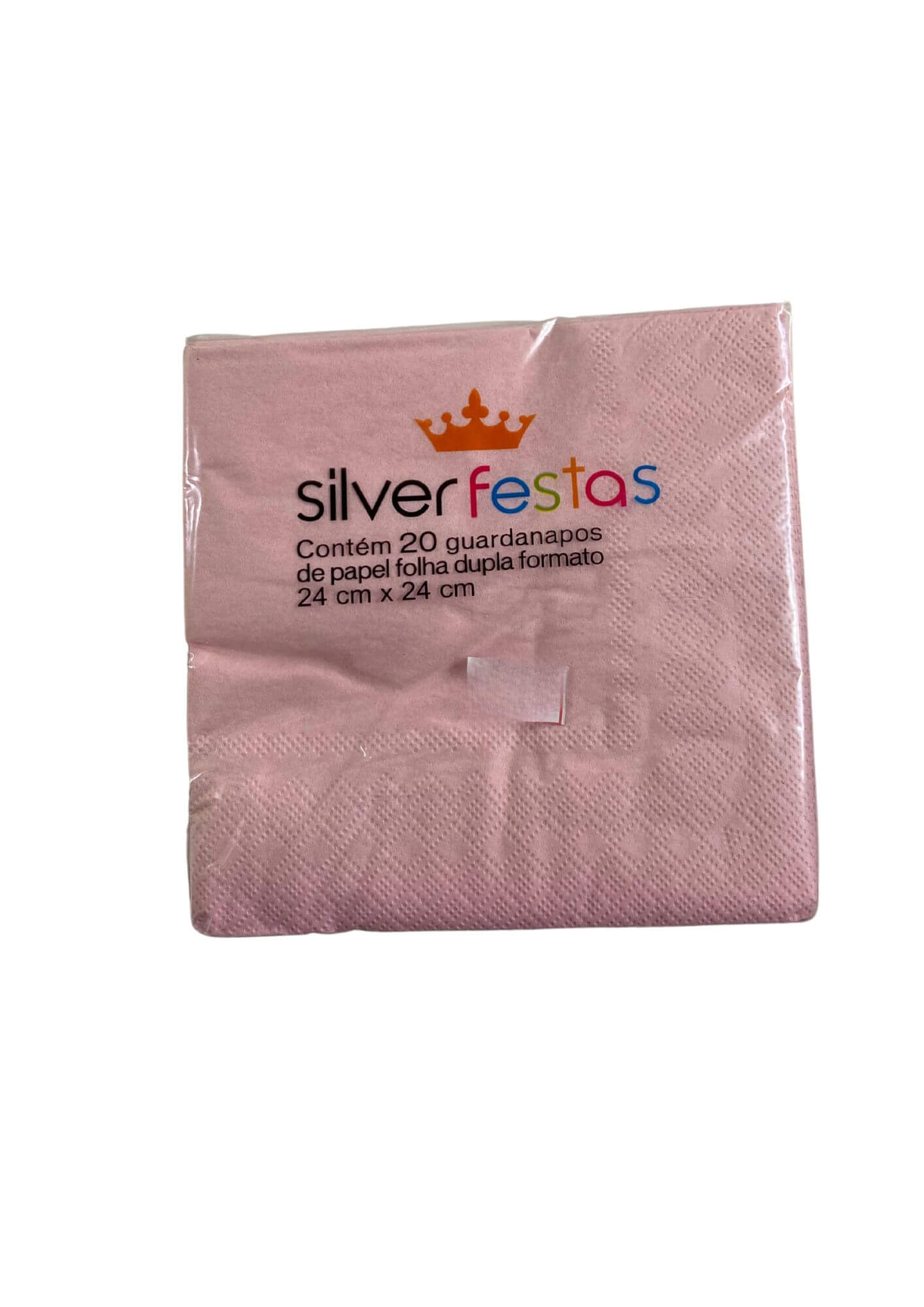 Guardanapos silver festas rosa claro 20 unidades