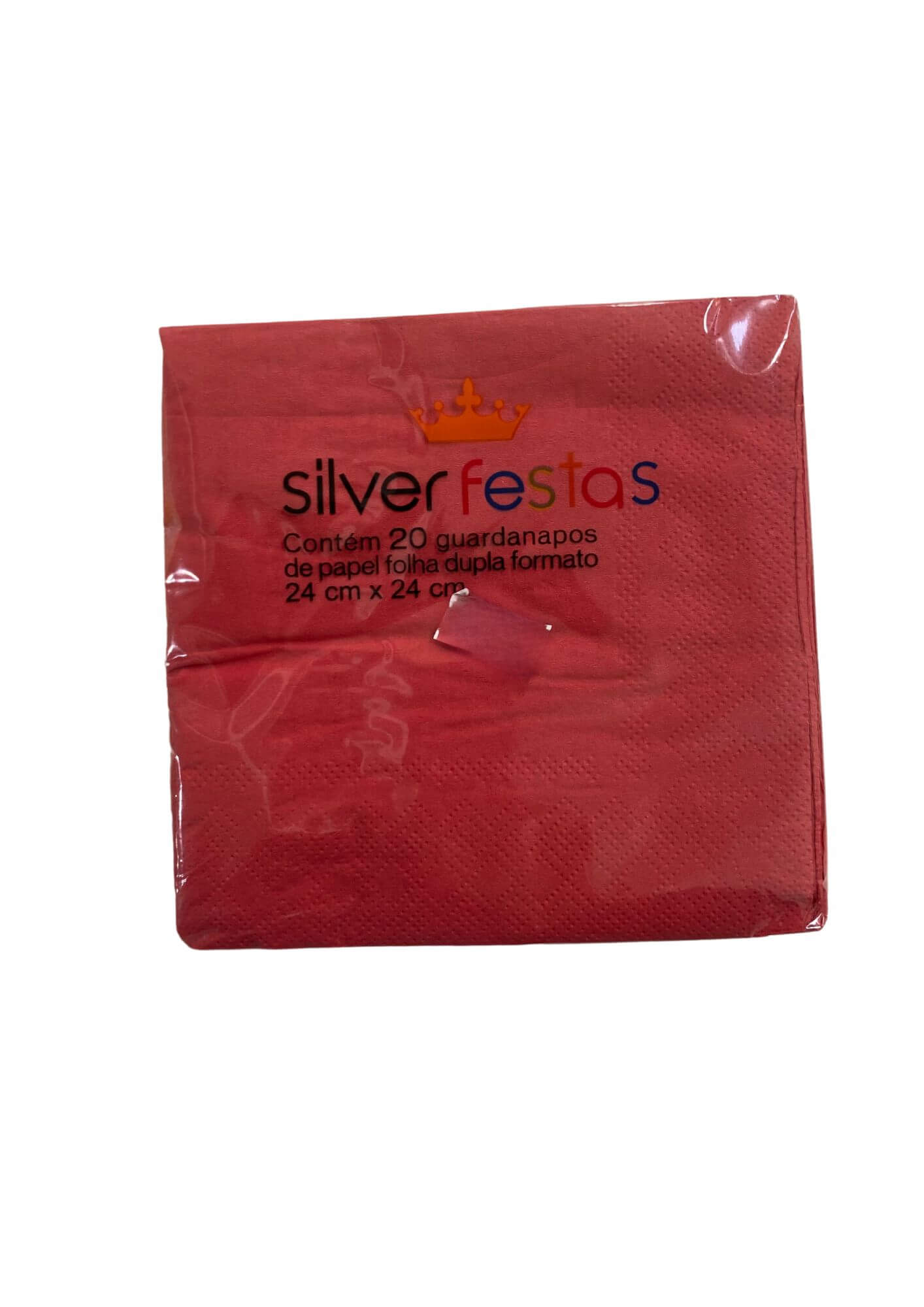 Guardanapos silver festas vermelho 20 unidades